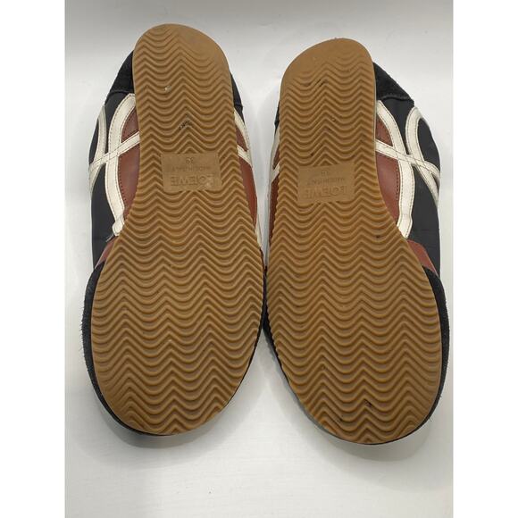 LOEWE Women's Navy-White Printed Suede Leather Ballet Runner Sneakers SZ 38(US8) - Picture 10 of 14